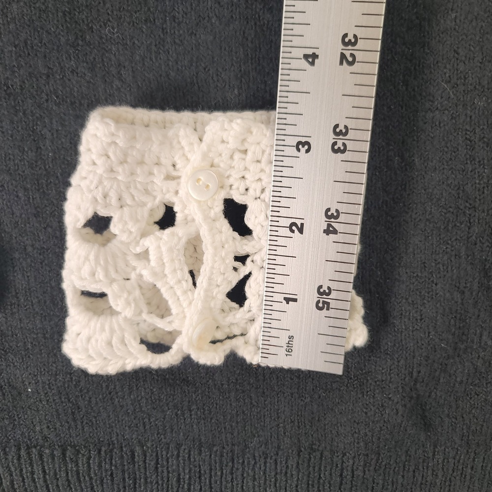 Handmade Crochet Detachable Collar Cuffs Set Cottagecore Dark Academia Sweater - Picture 9 of 10